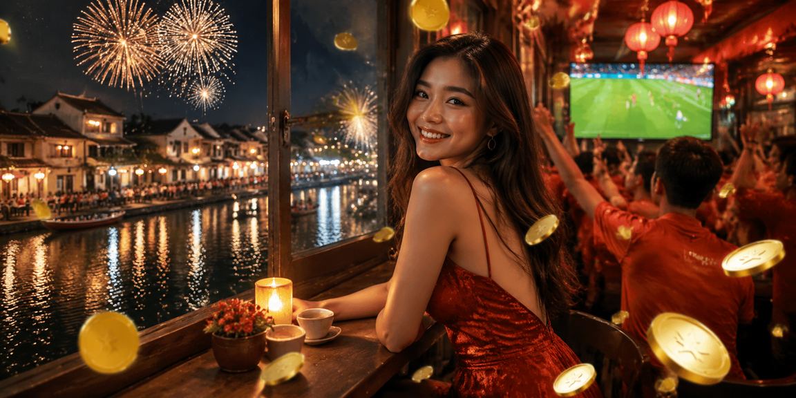 Người dùng xem kèo thể thao và đặt cược tại quán cà phê Hội An